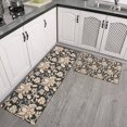 thumbnail image 2 of Pioneer Flower Floral Print Pattern Kitchen Rugs Sets Of 2,Anti Fatigue Kitchen Mat Rugs Non Slip Washable,Decorative Kitchen Floor Mats for Kitchen,Sink,Laundry,17"x30"+17"x47", 2 of 7