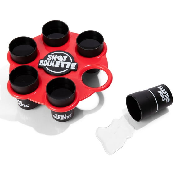 Shot Roulette : Le jeu à boire à la roulette de Buzzed, jeux à boire pour adultes, comprend 1 roue de roulette à shot, 6 verres, 12 jetons Par les créateurs de Viral Party Game Buzzed