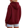 thumbnail image 4 of Zip Up Hoodie Women Y2K Long Sleeve Fall Jacket with Pocket 2025 Lightweight Comfort Travel Cargo Sweatshirts Hoodies Wine 2XL, 4 of 5