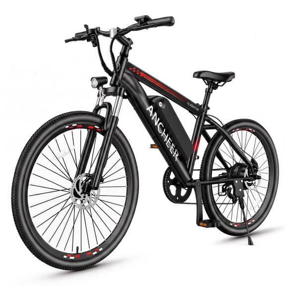 ANCHEER Gladiator 500W 26" Electric Bike for Adults, Electric Mountain Bike with 1.95 Inch eMTB Tire, 48V 10.4Ah Battery, 7 Speed,Front Suspension,Adults Electric Bicycle UL2849 Certified