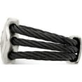 thumbnail image 3 of Black Ti w/Sterling Silver Black Spinel Cable Flexible Ring, 3 of 5