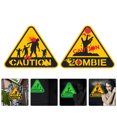 thumbnail image 3 of 2Pcs Halloween Danger Warning Sign Sticker Luminous Creepy Zombie Sign Door Sticker, 3 of 6