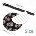 thumbnail image 5 of 2Pcs Leather Round Skull Cruise Luggage Tag with Privacy Cover and Name ID Tag - Suitable for Travel Handbags Backpacks School Bags Luggage Tags, 5 of 7