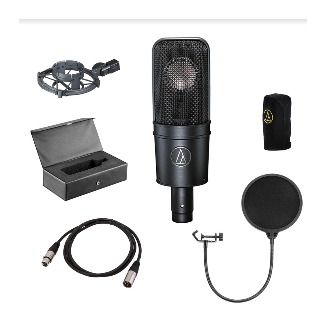 AudioTechnica AT4040 Cardioid Condenser Microphone + XLR Cable + Pop