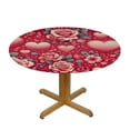 thumbnail image 3 of PIKWEEK  Valentine's Day Heart  Round Tablecloth, Fitted Round Table Cloth with Elastic Edge Wipeable Table Protector for Indoor Outdoor Party Picnic, 3 of 7