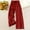Red, variant on Oplxuo Women's Shiny Wide Leg Party Pants Drawstring Casual High Waisted Lightweight Loose Palazzo Trousers with Pockets