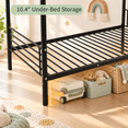 thumbnail image 2 of Ktaxon Twin Over Twin Metal Bunk Bed with Ladder, 13-Inch Guardrails, No Box Spring Needed, Space-Saving, Black, 2 of 10
