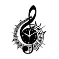 thumbnail image 3 of Reloj de pared con símbolo musical, decoración de moda para el hogar, arte nórdico, reloj decorativo para 237 cm x 30 cm, 3 of 9