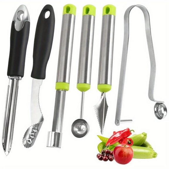 Vegetable Corer Tool Set Stainless Steel Corer Set Multi Purpose Sharp Blade Veggies Core Drill Fruit Corer Pepper Corer Tools Corer and Pitter Peppers Kitchen Essential