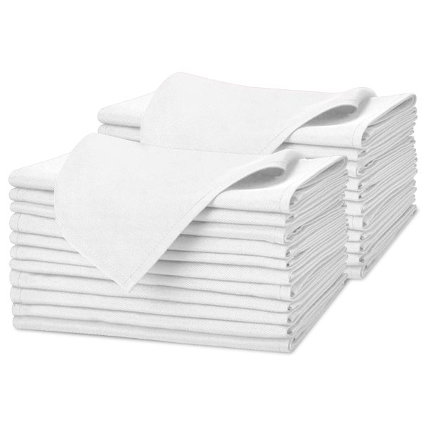 Avalon Kitchen Cloth Napkins Pack of 24 White Napkin 17x17 Inches