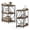 Brown, variant on Gymax 3-Tier Half Round End Table Set of 2 w/Study Metal Frame Storage Shelves Grey