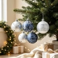 thumbnail image 6 of 16-Piece Christmas Ball Ornaments Set, Christmas Tree Ornaments, Electroplated Plastic Baubles with Hanging Loops for Tree Wreath Home Holiday Decor(White+Blue), 6 of 6