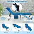 thumbnail image 6 of Gymax Folding Chaise Lounge Portable Lay Flat Reclining Chair w/ 4-Level Backrest Side Pocket Navy, 6 of 6