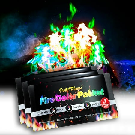 Fire Color Changing Packets (10 Pack) For Any Campfire, Bonfire & Outdoor Fireplaces by Party Flames