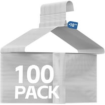 SPECILITE 18in Wire Metal Clothes Hangers Bulk 100 Pack, Space Saving, Ultra Thin for Large Size Suits, Coats, White