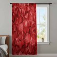 thumbnail image 3 of Red Geometric Sheer Curtains 63 Inches Long, Vintage Minimalism Abstract Aesthetic Light Filering Curtains, Breathable Simi Curtain Privacy Drapes for Living Room Bedroom Lightweight Window Treatment, 3 of 9