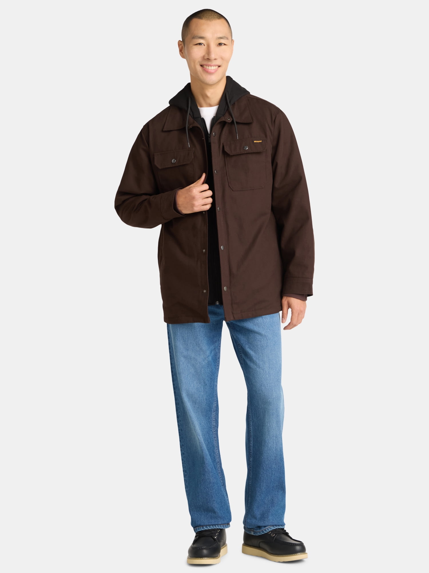 Brahma Men's and Big Men's Hooded Shirt Jacket, Midweight, Sizes S-3XL