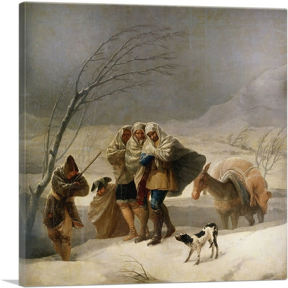 ARTCANVAS The Snowstorm - Winter 1787 Canvas Art Print by Francisco De Goya - Size: 18" x 18" (1.50" Deep)