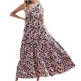 thumbnail image 1 of Moda mujer verano impresión un hombro sin mangas con volantes vestido largo Fridja  hjkh5149, 1 of 7