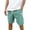 Cyan, variant on Men's Corduroy Shorts Solid Color Embroidered Logo Design Elastic Waist Drawstring Closure Side Pockets Loose Cut Breathable Fabric For Summer Daily And Beach Wear L