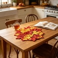 thumbnail image 6 of Layered Artificial Maple Leaf Round Placemat, 14.91 in Multicolor Fall Harvest Table Mat, Plastic Autumn Tabletop Decor for Thanksgiving Halloween Dinner Party Setting, 6 of 6