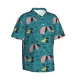 thumbnail image 5 of Wukai Dachshund Dog Men's Hawaiian Shirt Short Sleeve Casual Button Down Summer Beach Aloha Shirt Tropical Print Holiday Party, 5 of 8