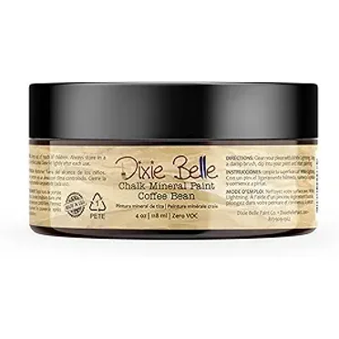 Dixie Belle Paint Company Chalk Finish Furniture Paint | Coffee Bean (4oz) | Matte Espresso Brown Chic Chalk Mineral Paint | DIY Furniture Paint