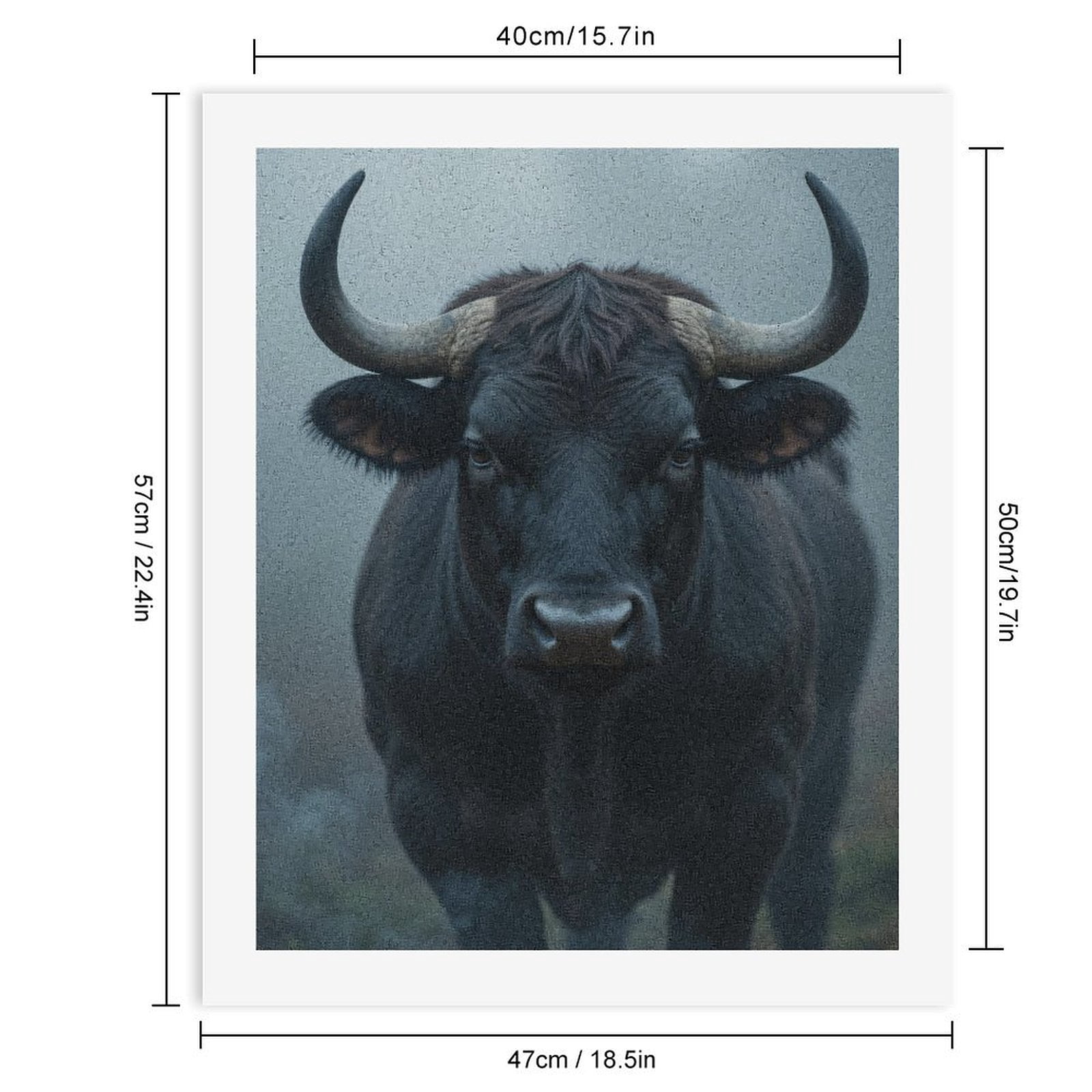Paint by Numbers Kit for Adults, Majestic Bull In Misty Landscape Paint by Numbers, Easy Paint by Numbers Kit for Adults Beginner, DIY Adult Paint by Number Kits on Canvas, 12x16in Home Decor