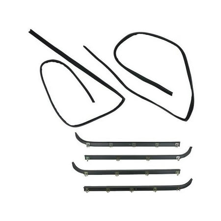 Door Window Belt Weatherstrip Kit 6 Piece Set - Compatible with 1987 - 1996 Ford F-150 1988 1989 1990 1991 1992 1993 1994 1995