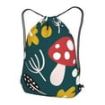 thumbnail image 3 of XMXT Waterproof Gym Bag, Autumn Mushroom Plant Print Drawstring Backpack for Men, s Green, 3 of 8