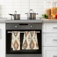 thumbnail image 4 of Yayeee 2 Pack Hand Towels for Bathroom 100% Cotton 16" x 28" Soft Absorbent Kitchen Towel, Geometric Designs, 4 of 7