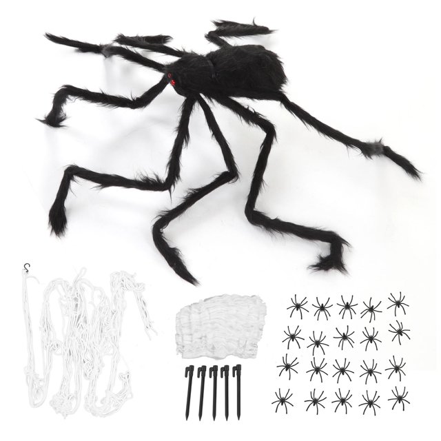 Decoración de la web de araña, algodón reutilizable Halloween Web Spider Web Durable Realista Realista Complacable Con Unas Molidas para NaviDad