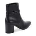 thumbnail image 2 of AQUA COLLEGE Womens Black Padded Waterproof Slip Resistant Buckle Accent Tatum Almond Toe Block Heel Zip-Up Leather Booties 9.5 M, 2 of 4