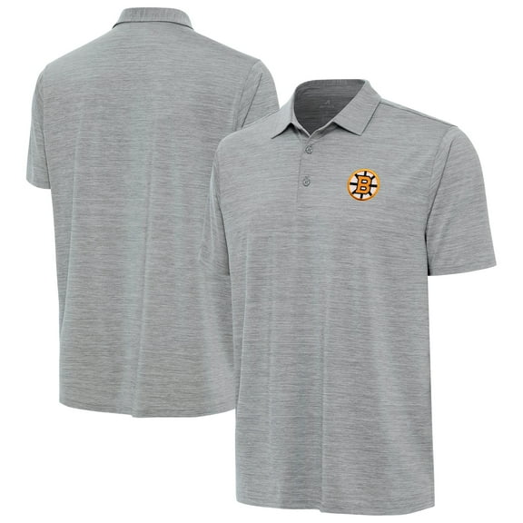 Men's Antigua Heather Gray Boston Bruins Layout Polo