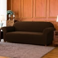 thumbnail image 3 of Subrtex Solid Print Polyester Sofa Slipcover, Chocolate, 3 of 7