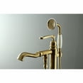 thumbnail image 3 of Kingston Brass KS7017RL Royale Freestanding Tub Faucet with Hand Shower, Brushed Brass, 3 of 8