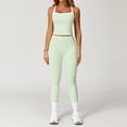 thumbnail image 1 of AEXTO Two Piece Color Block Womens Workout Sets Cross Back Tank Top Matching High Waist Leggings Sets Gym Outfits Activewear, 1 of 5