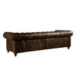 thumbnail image 4 of Pemberly Row Top Grain Leather Chesterfield 95" Leather Sofa in Brown Finish, 4 of 4