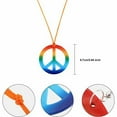 thumbnail image 4 of JAHH 3 Pc Hippie Accessories Set Includes 70s Rainbow Peace Sign Necklace Flower Headband and Hippie Sunglasses 60s Dressing Accessory for Women Men, 4 of 4