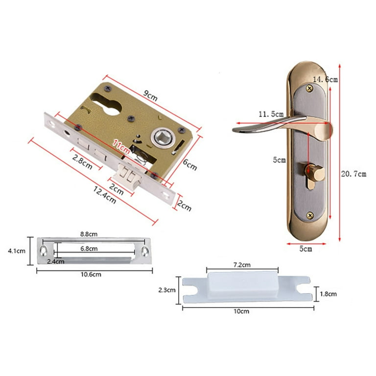 Indoor Household Door Handle For Home With Security Lock Key Set Aluminum  Alloy - AliExpress