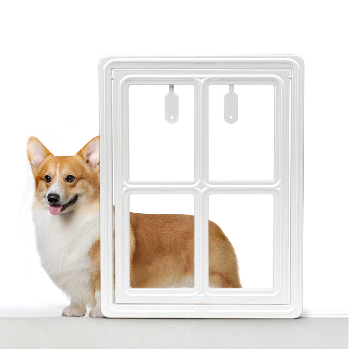 NAMSAN Pet Dog Screen Door 30.5 X 40.5 Sliding Dog Door with Flap Lockable Doggy Door