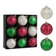 thumbnail image 1 of 9 adornos navideños con purpurina de 3 pulgadas para aniversario, para interiores y exteriores. Rojo plateado verde, 1 of 9