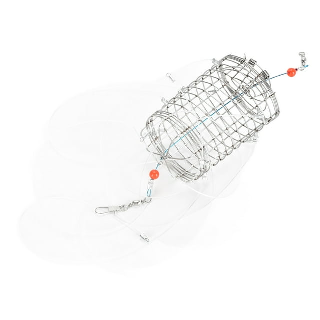 Piège à Crabe en Acier Inoxydable, Petit Piège à Crabe Portable en Maille avec 8 Boucles, Convient à une Utilisation Extérieure