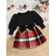 thumbnail image 4 of Vestido para bebé niña Qaoerde a cuadros rojos con mangas abullonadas 0-3 meses, 4 of 6
