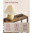 thumbnail image 2 of 2-Tier Console Table with Power Outlet - Narrow Sofa Table with 2 Shelves, Built-in USB Ports, for Living Room/Entryway, Rustic Brown, 2 of 6