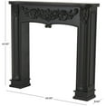 thumbnail image 3 of DecMode 45" x 43" Wooden Black Freestanding Scroll Surround Fireplace Mantle with Floral Accents, 3 of 9
