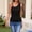 Black, variant on Womens Double Strap Tank Tops Fitted Scoop Neck Sleeveless Ruched Basic Tee Slimming Layering Undershirt Summer Casual Workout Tops Stretch Cotton