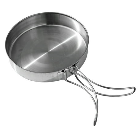 

Stainless Steel Steak Frying Pan Outdoor Cooking Pot Portable Cooking Utensil