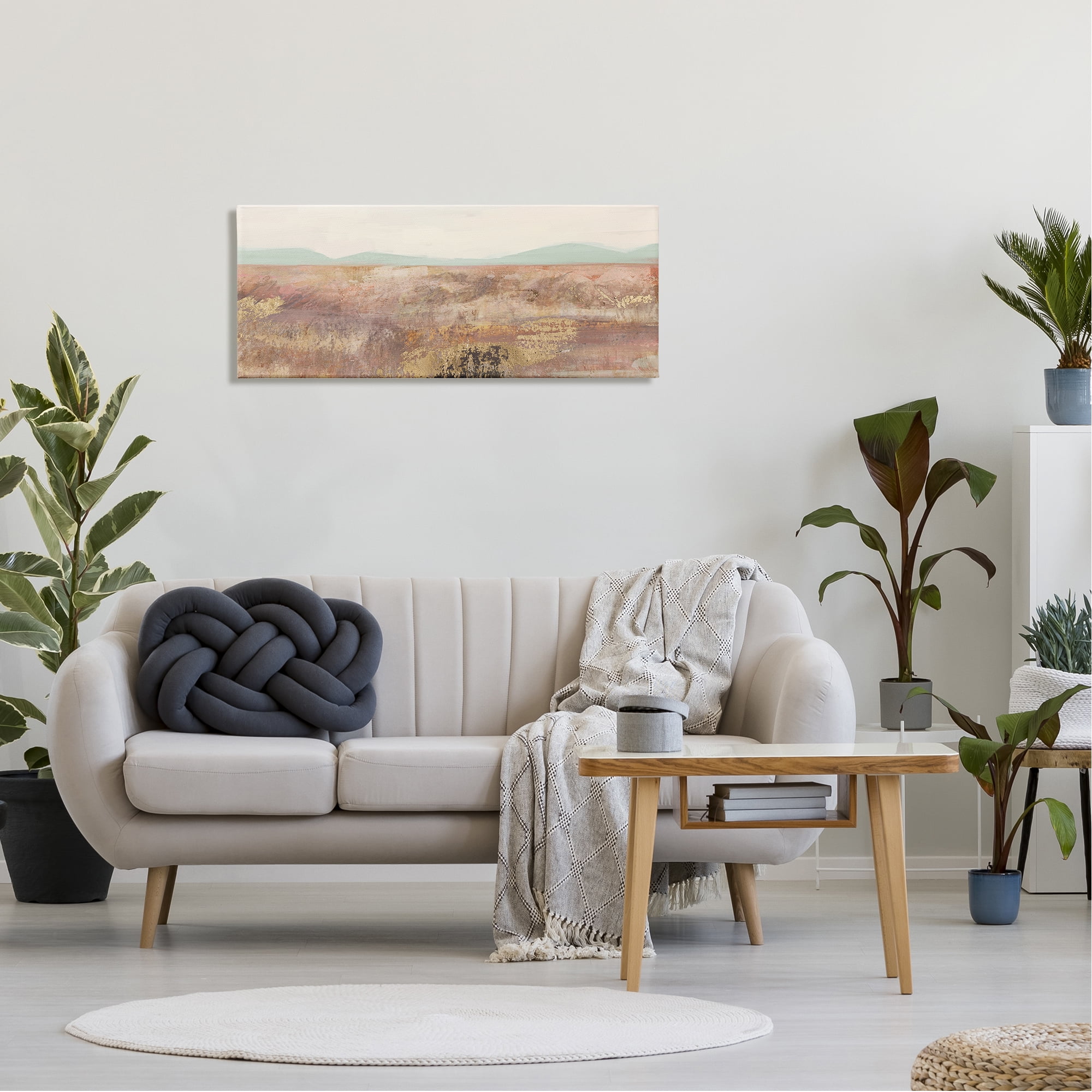 Stupell Abstract Neutral Prairie Landscape Abstract Painting Gallery Wrapped Canvas Print Wall Art