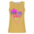 thumbnail image 3 of Gifts for Men! LINGLANG Mens Hawaiian Beach Tank Top Palm Tree Print Sleeveless Summer Casual Shirt, 3 of 4